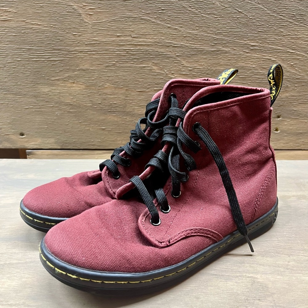 Burgundy High-Top Canvas Boots